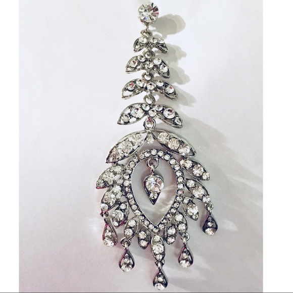 Celebrity Style Rhinestone Long Chandelier Earring - Picture 2 of 3